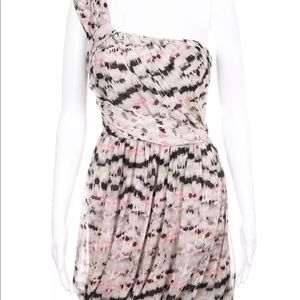 BcBg one shoulder pink bubble cocktail dress 10